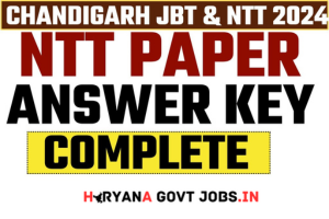 Chandigarh NTT Exam Answer Key