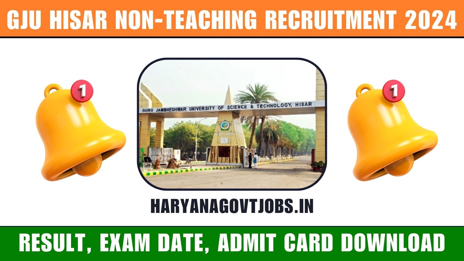 GJU Hisar Non-Teaching Recruitment 2024 Result, Exam Date, Admit Card Download